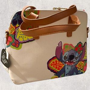 Loungefly Boxlunch Disney Stitch Hawaiian Floral Print Purse w/Crossbody Strap